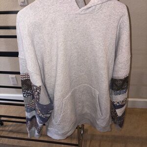 Abercrombie Gray Patchwork Sleeve Men's Hoodie